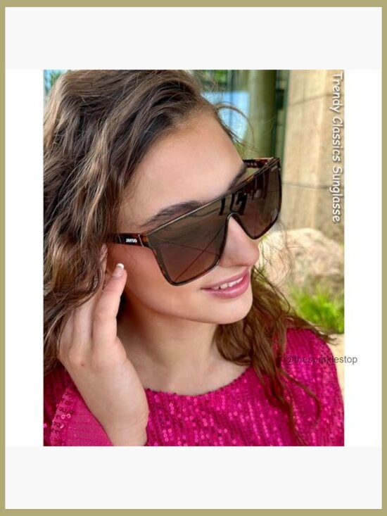 Polarized Square Sunglasses Oversized Shield Style UV Protection